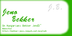 jeno bekker business card